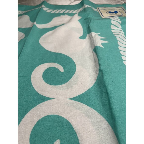 Beach Road Seahorses Teal White “The Beach Sheet” - Picture 13 of 14